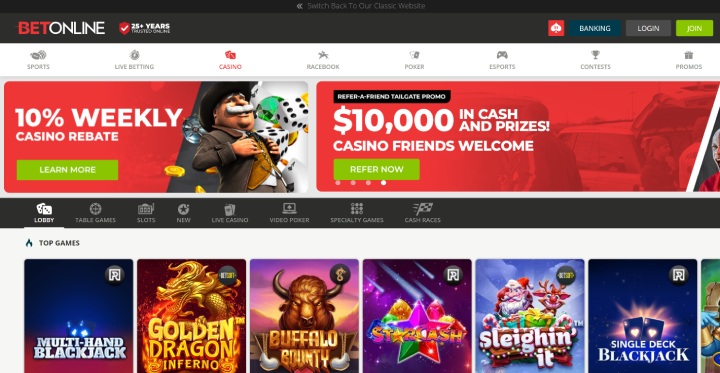 BetOnline.ag Best Casino Bonuses Homepage