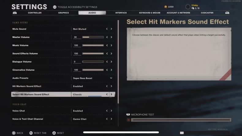 Hit Marker Sound Effect Settings